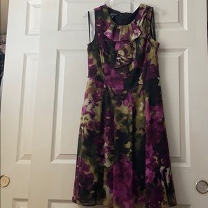 Jones New York Fall Colored Ruffle Dress